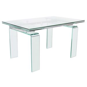 King Home Stół szklany ATLANTIS CLEAR 200/300 - Rozkládání, szkło transparentně